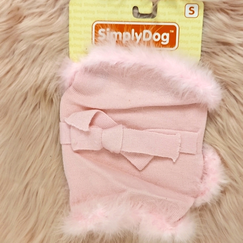 Brand New SIMPLY DOG FURRY PINK SWEATER-S
